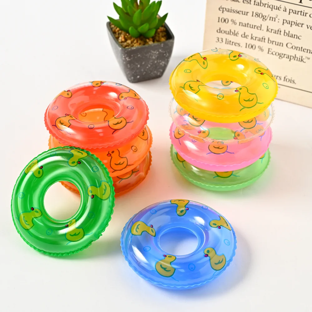 Mini beignets pour enfants, anneau de bain, jouet d'été amusant, accessoire de piscine, anneau flottant, jouets pour canards en caoutchouc, poupée, jouet de bain gonflable