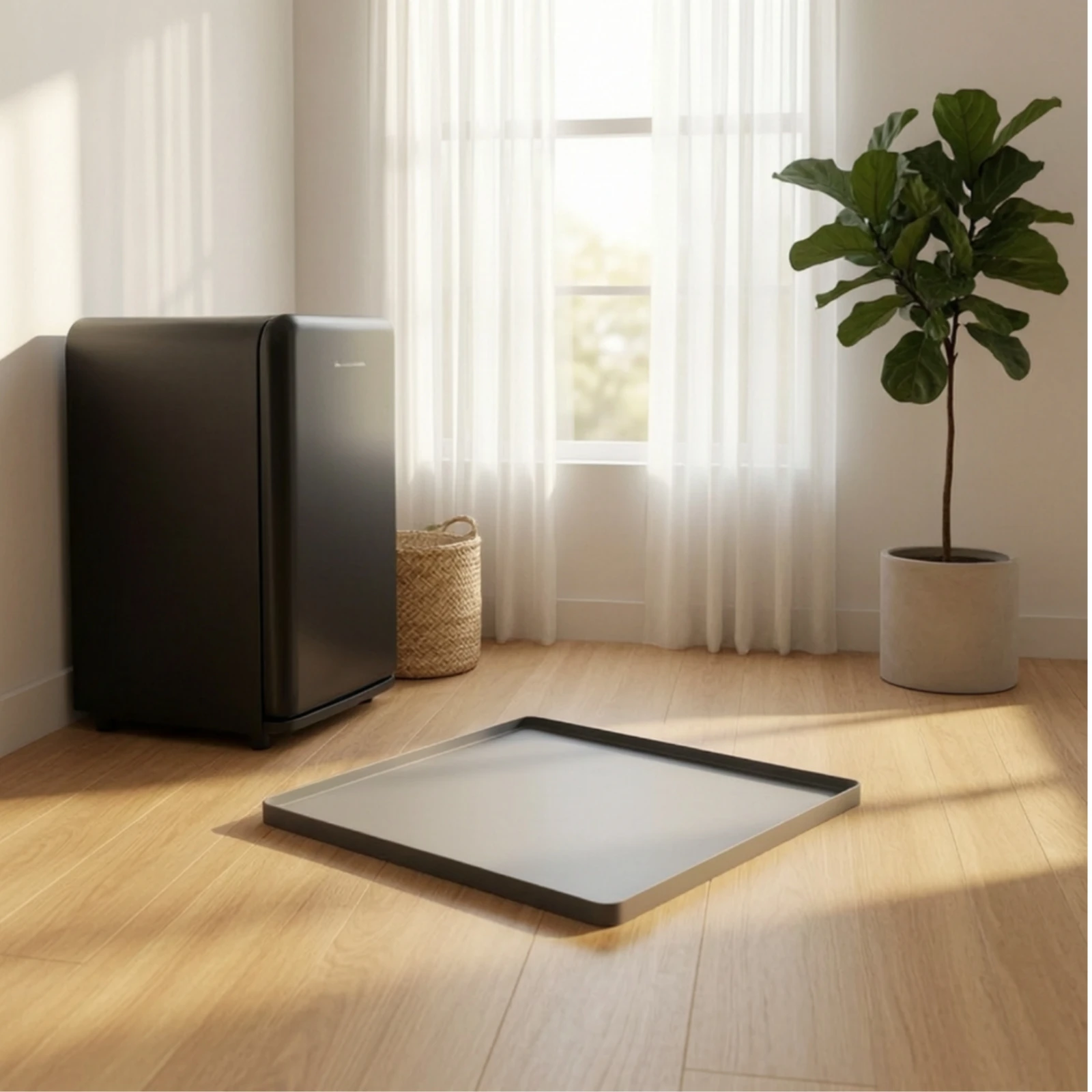 Mini Fridge Mat with Raised Rim Easy to Clean Mini Fridge Mat Flexible Long-Lasting for Students, Dorm Room, Kitchen