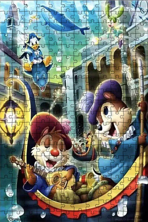 Disney Chip 'n' Dale Jigsaw Puzzles Cartoon 300/500/1000 Pcs Paper Puzzles for Children Education Toys Kids Room Decor Handwork