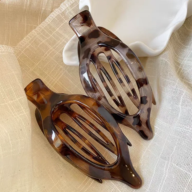 2pcs/3pcs New Large Hair Claw Clip Simple Bun Maker Duckbill Hair Clip for Ponytail Updo Leaf Shape Grab Hairclips for Women