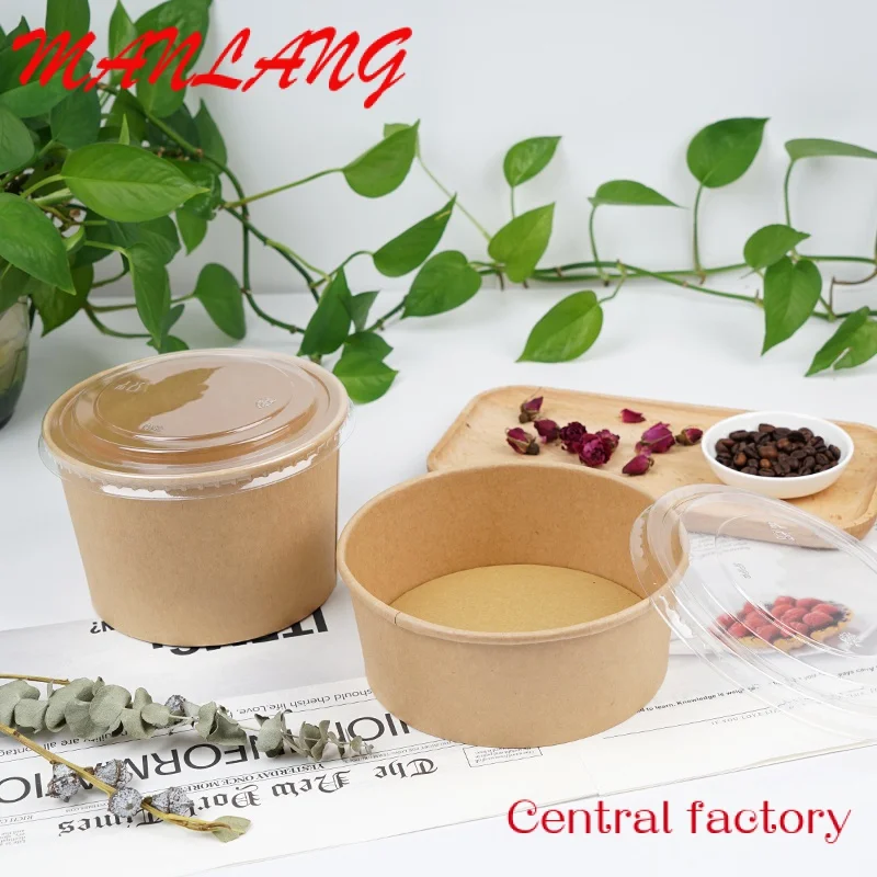 Custom  Biodegradable Soup Bowl with Lid Food Packaging Paper Soup Bowl