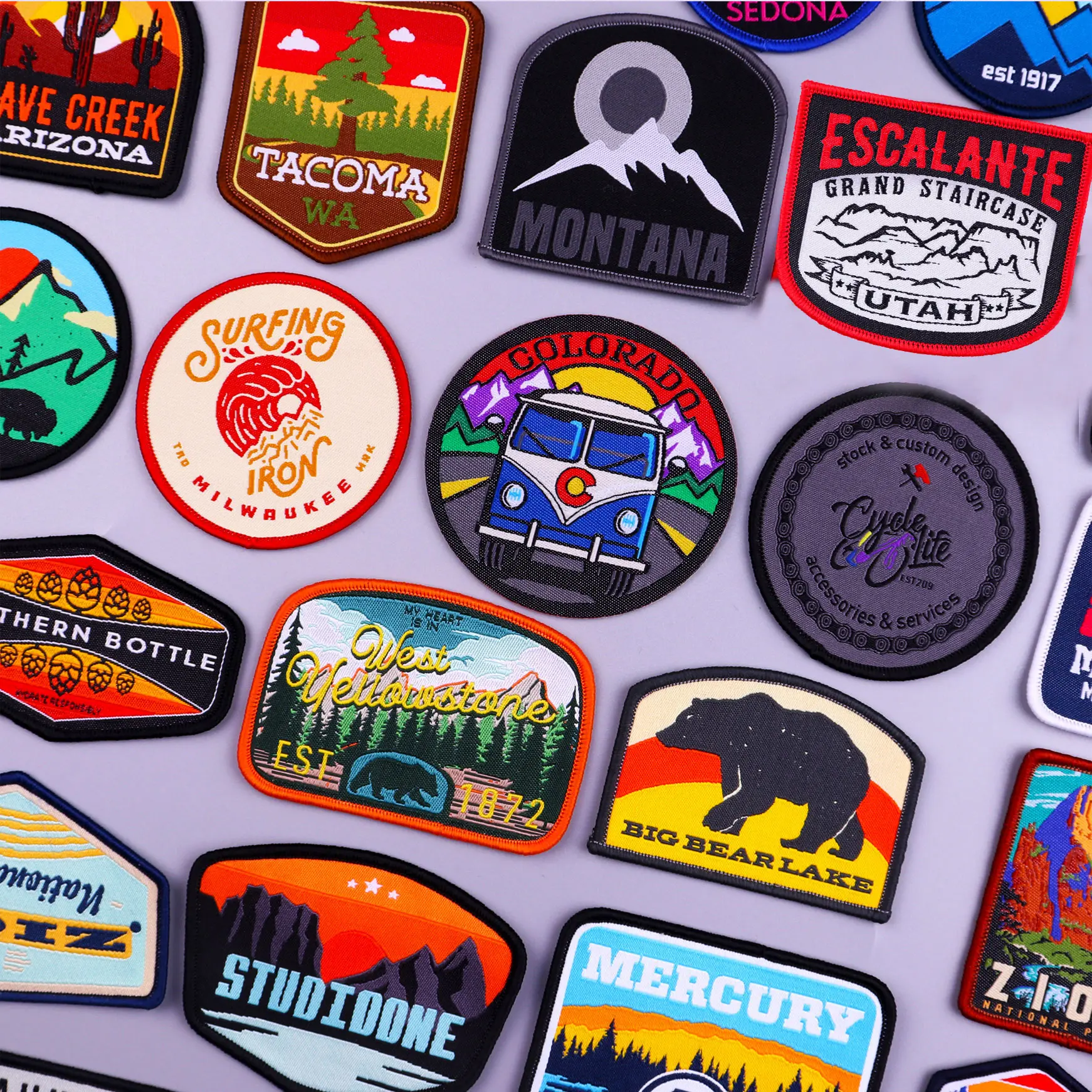 Letter Patch Landscape Patches Appliques For Clothes Badges Camping Sewing Patches For Clothing Sticker Jeans Hat Backpack Badge