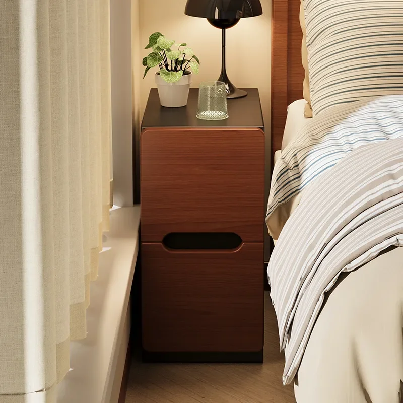 for Medieval Style Bedside Table Household Bedroom Extremely Narrow Shelf Small Apartment High End Storage Small Cabinet