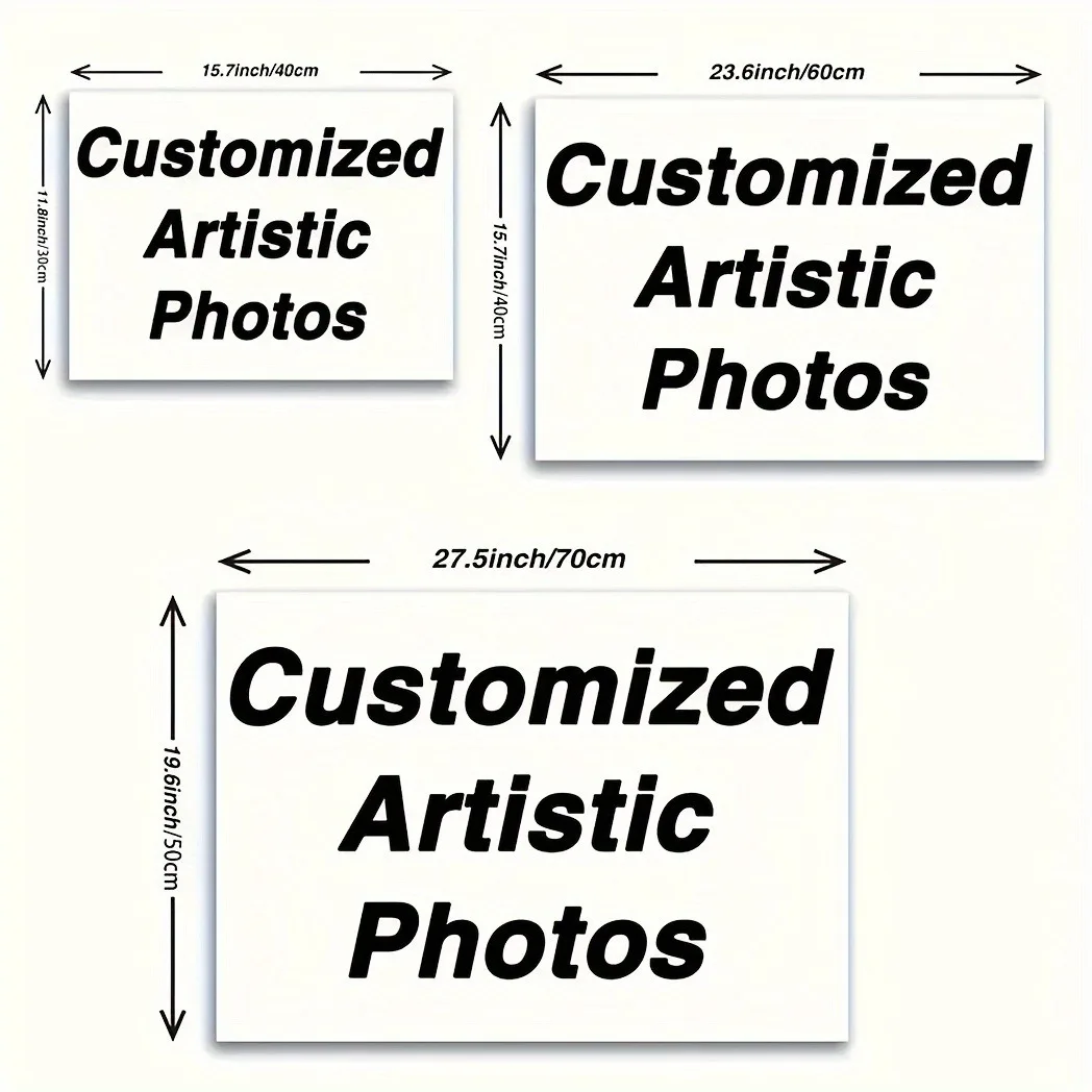 2D Flat, One Custom Frameless Canvas, Personalized Couple Images, Tailored Family Photo Canvases, Celebrate Your Cherished Memor