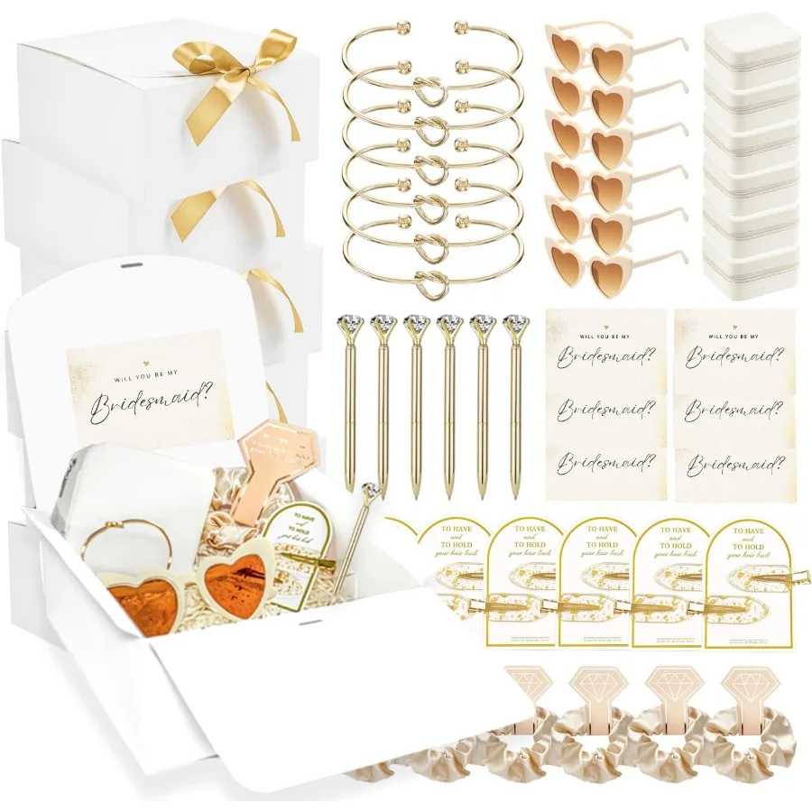 

48 Pcs ridesmaid Proposal Gifts Maid of onor Proposal Gifts for Wedding ridal Party Gifts wit Will You e My ridesmaid Card ride