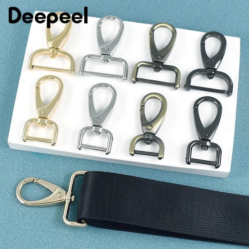 2Pcs Deepeel 13-38mm Metal Bag Buckles Lobster Swivel Detachable Clasp KeyChain Handbag Webbing No-Sewing Hardware Accessories