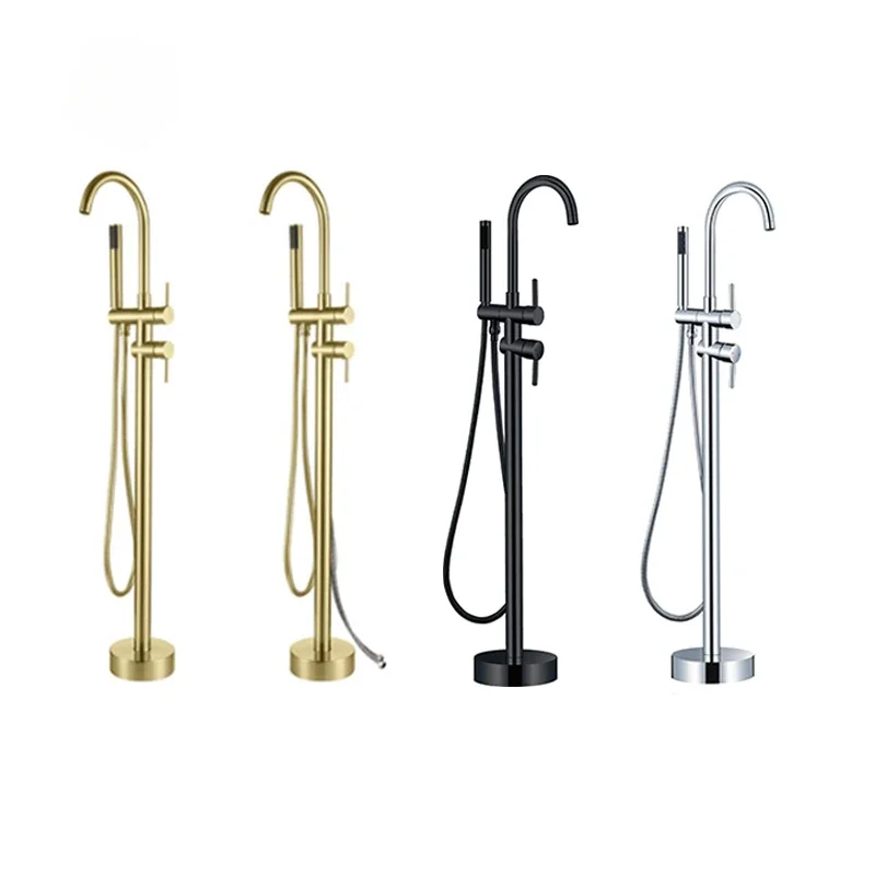 Hid Free Standing Bath Shower Mixer upc floor stand Tub Filler Shower Mixer Freestanding Bathtub Faucet