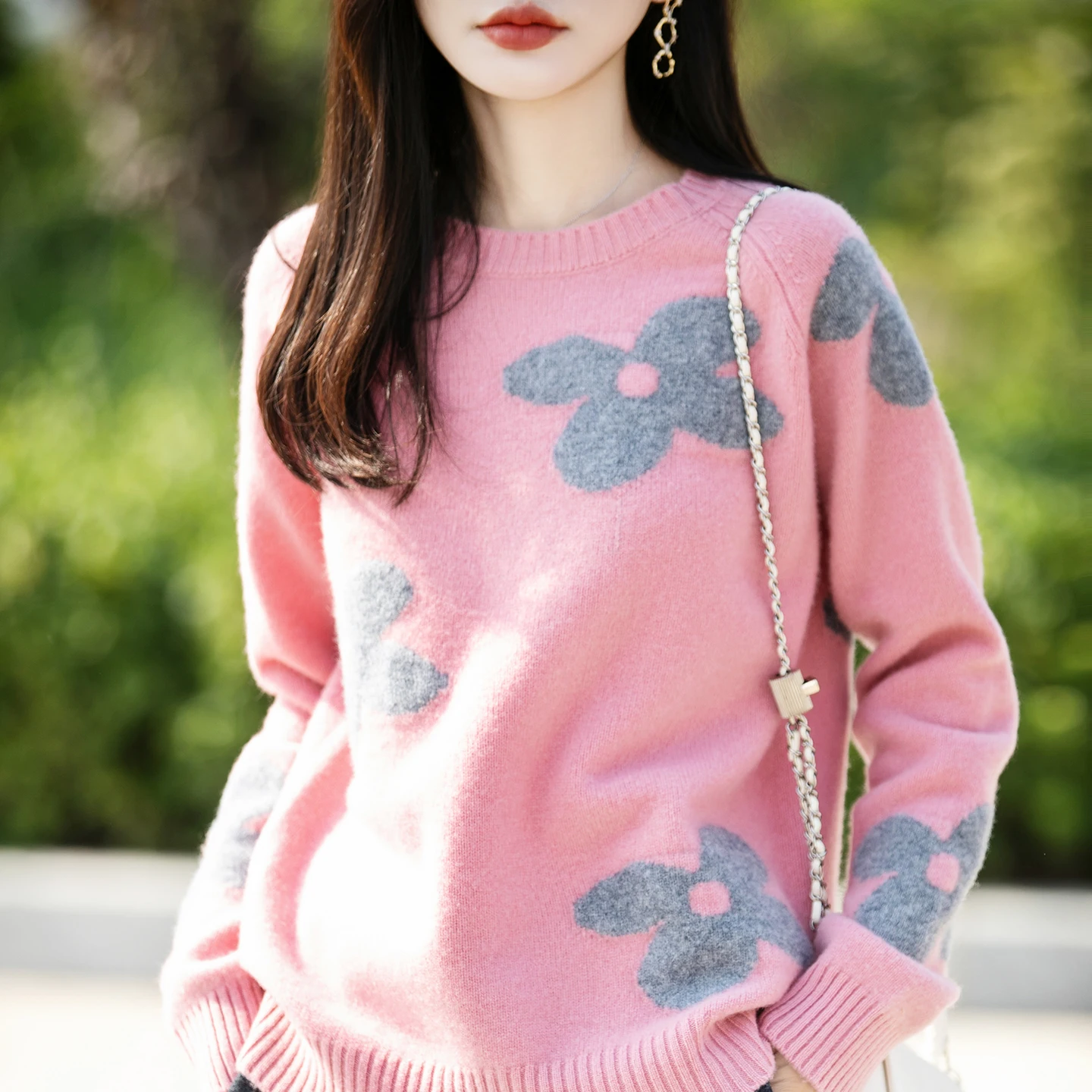 

Luxury Sweater 100%Merino Wool Fashionable Pullover Round Neck Knitted Solid Color Top Comfortable Autumn Winter Casual Clothing