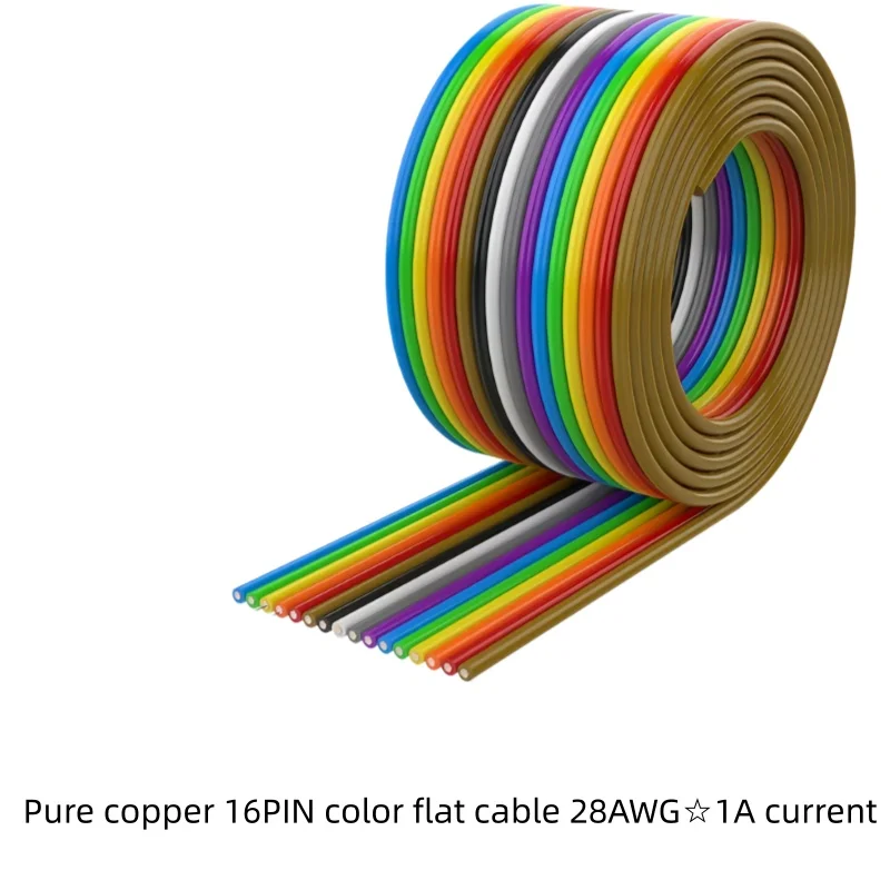Pure copper color flat cable 40P DuPont line 10-60 core rehearsal line display screen flexible flat cable bold copper core 28AWG