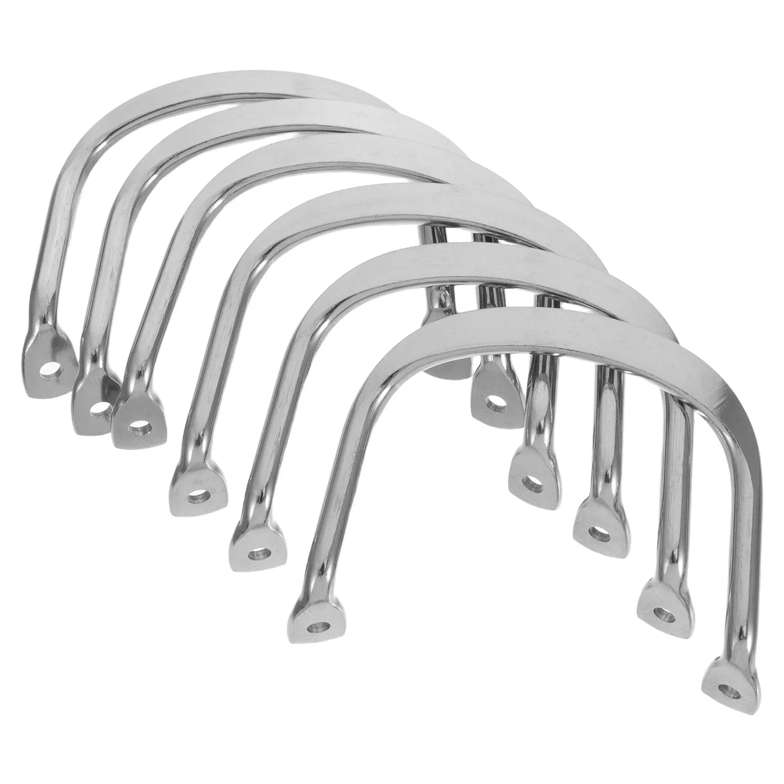 

6pcs Stainless Steel Side Pot Handles With Rivets Replacement Pull Handle Removable Anti-Scald Hand Grip For Cooking Pots