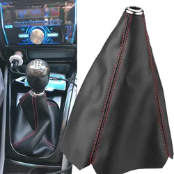 Gear Stick Cover For Subaru Forester Shift Boot Car Shift Knob Cover Leather Gear Shifter Boot Dust Cover Gear Gaiter Black Red