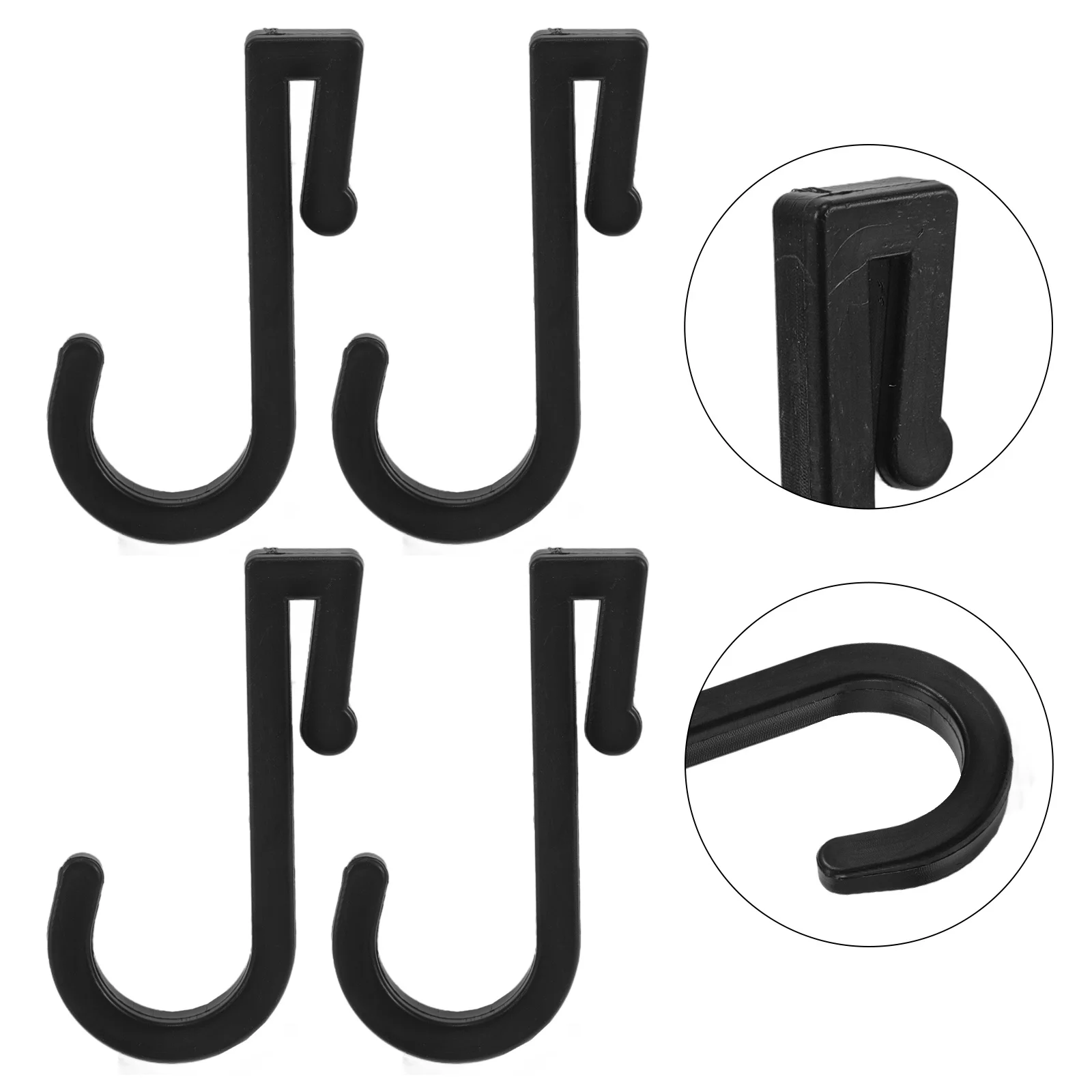 

4pcs Plastic Small J Hooks For Hanging Towels Black Kitchen Wall Hook Utility Hooks For Cabinets Shelves Bathroom Organization