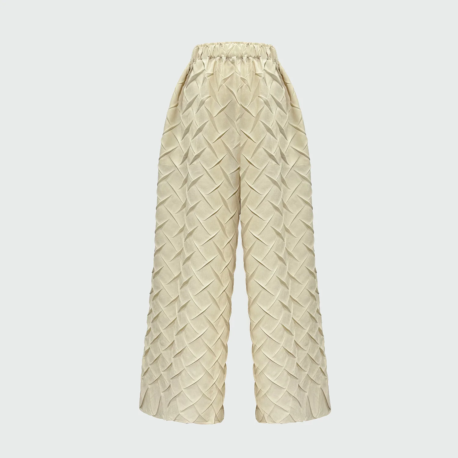Miyake Pleated Summer High-end Pleated Trousers 2025 New Plaid Pressed Pleated Hundred Casual Elastic Waist Nine-minute Trousers
