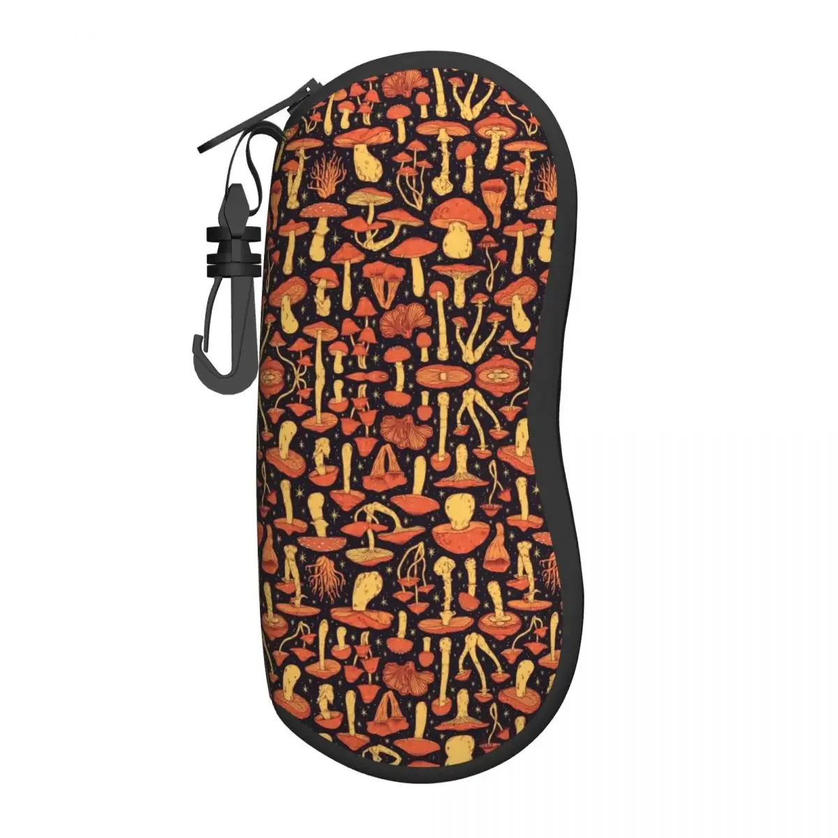 Deadly Mushrooms Orange On Black Shell Eyeglasses Case Men Women Cool Glasses Case Sunglasses Box Pouch