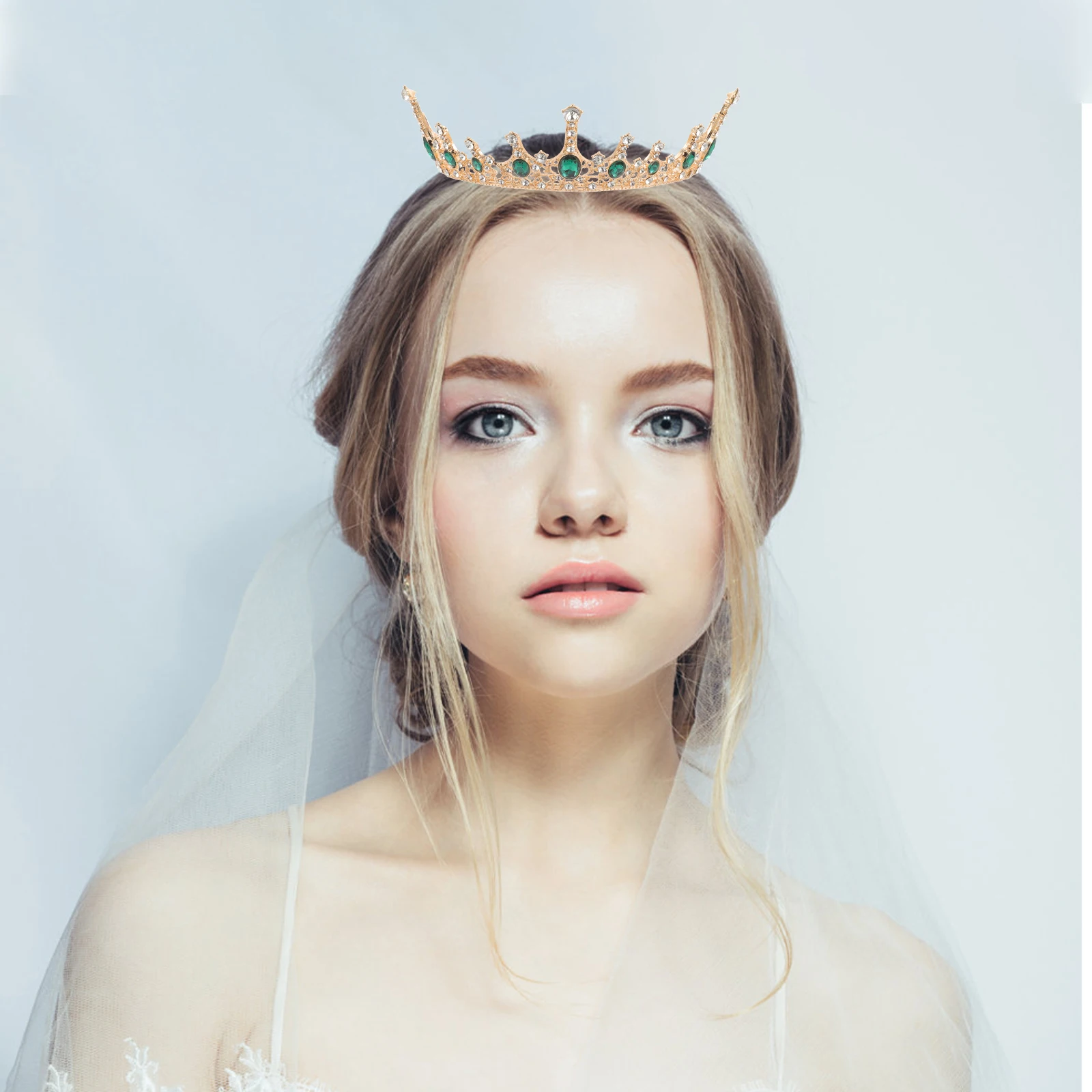 

Vintage Crystal Crown Bridesmaid The Crowns Princess Circle Alloy Party for Wedding