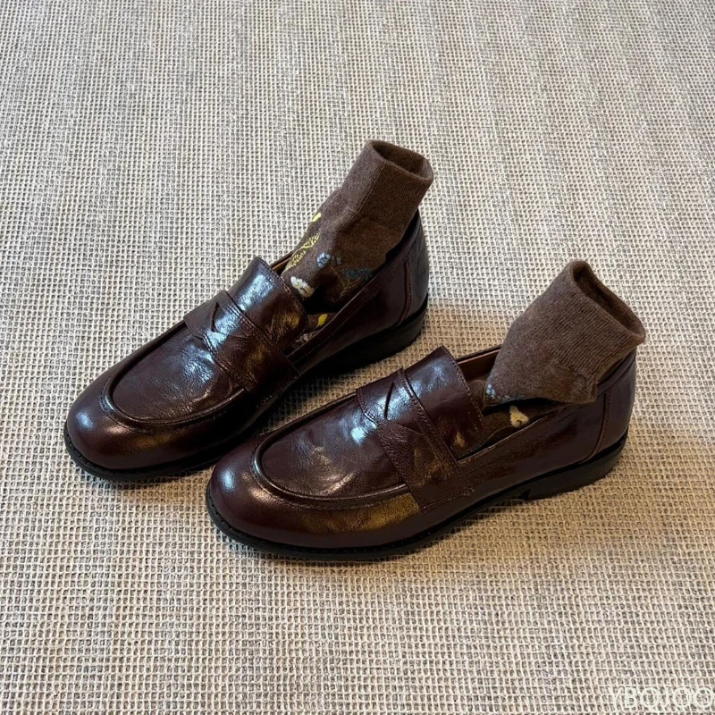 Frauen Trend Klassische Schuhe Damen Designer Wohnungen Schuh Leder Retro Neue Walking Loafers Vielseitige Mode Kleid schuhe Zapatillas