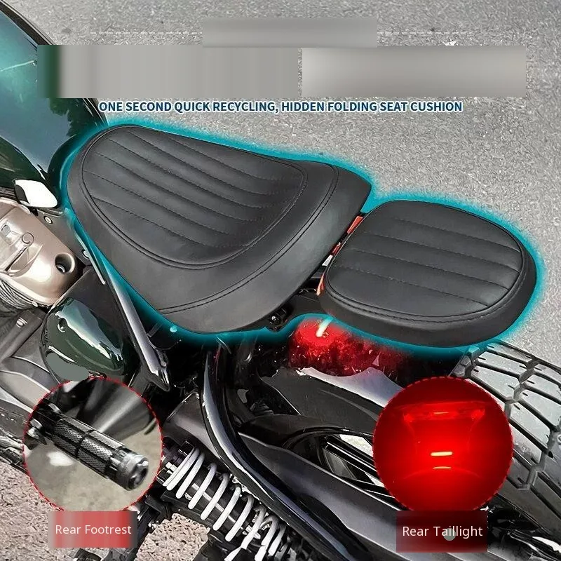 Motorcycle Modified Folding Hidden Dual Passenger Seat Cushion Accessories For BENDA Napoleon 250 Cruiser