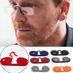 Men's and Women's Mini Reading Glasses Neutral Nose Clip Glass Frame for Old People 100-300