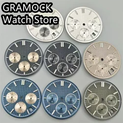 GRAMOCK 31.5mm VK63 watch dial Hands Set Green luminous fit VK63 Quartz Movement Replacement Watch Part