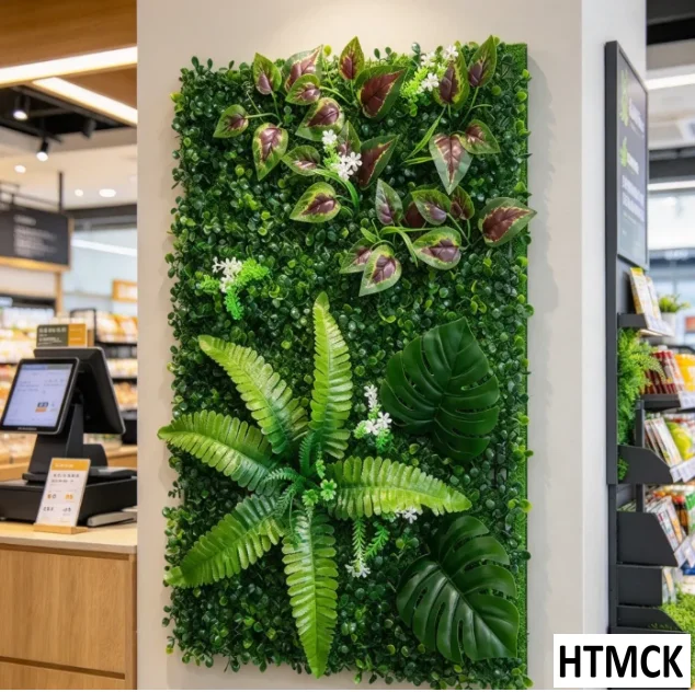 Flower Wall Panel - 1 ชิ้น แผงผนังต้นไม้เทียมสีเขียว ตกแต่งผนังพื้นหลังด้วยต้นไม้จำลอง ต้นไม้ไบโอนิค 3