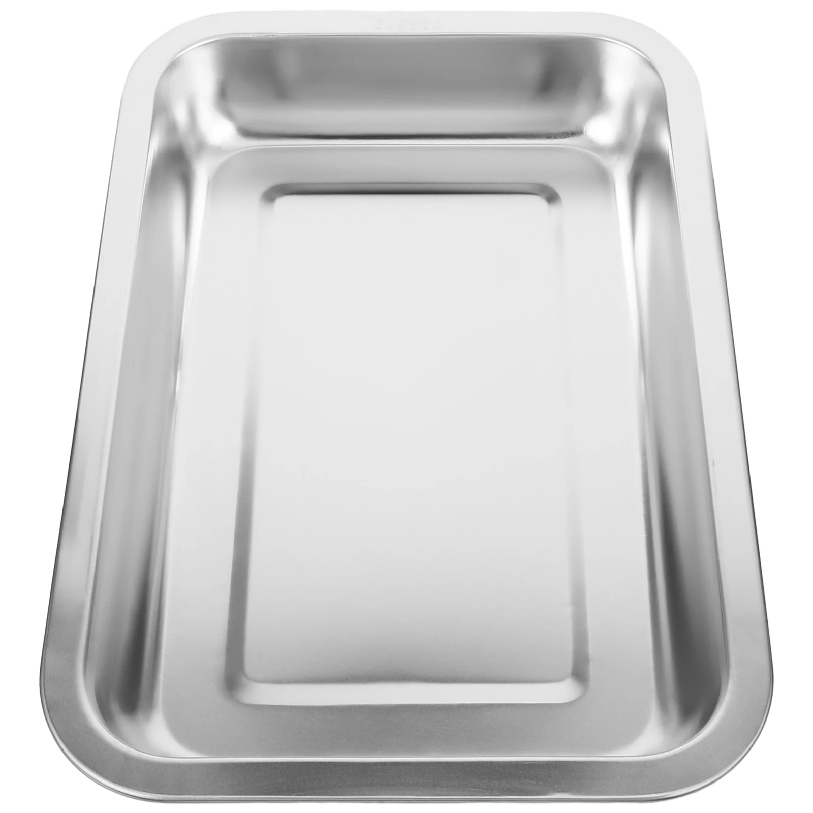 Caja de arena para gatos de acero inoxidable, bandeja para aperitivos, inodoro doméstico poco profundo para conejos, alimentador limpio para gatitos