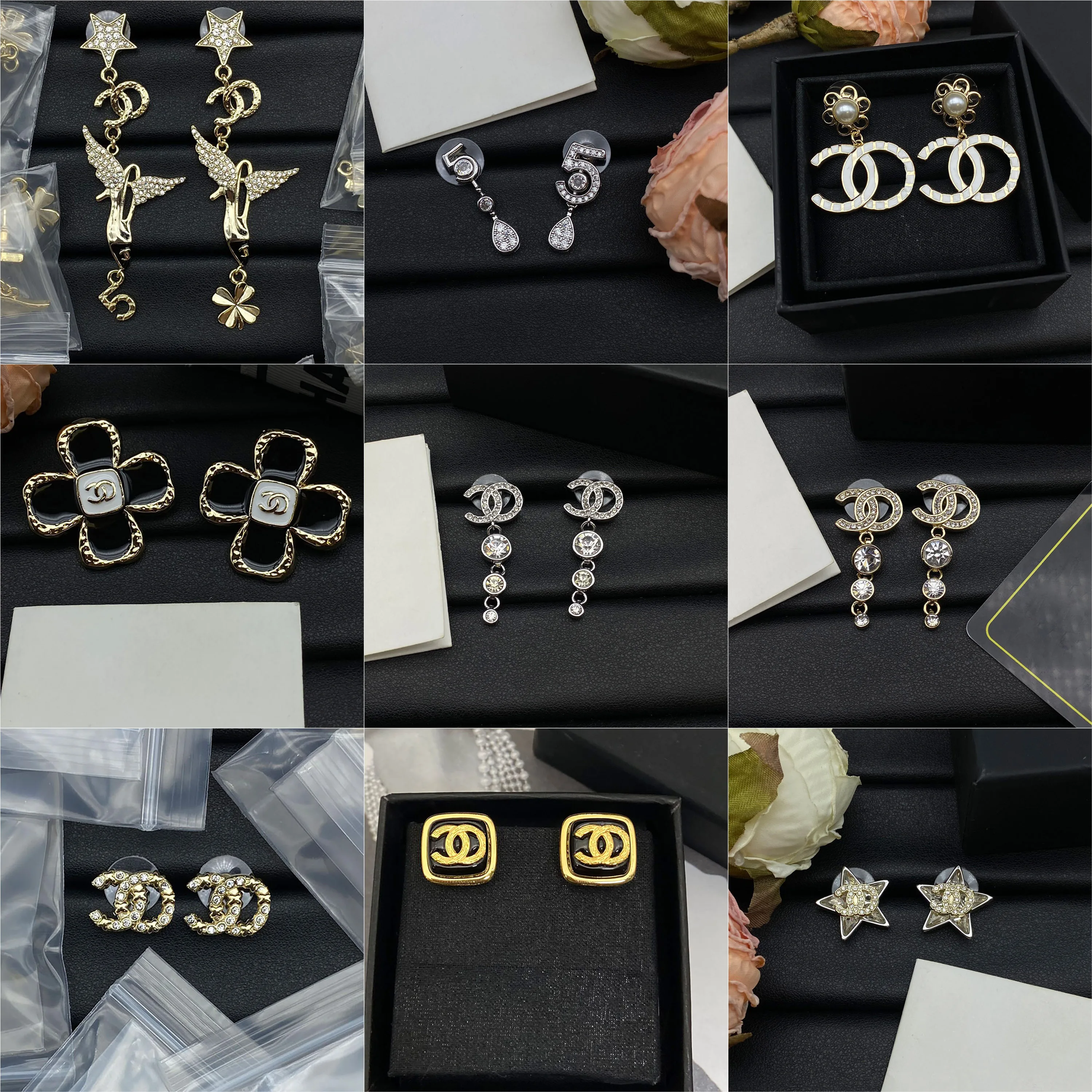 

2026 new Chan stud earrings double C modern design keep pace with latest fashion era, affordable price