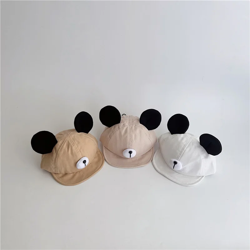 Cute Bear Ear Baby Hat Kids Boy Girl Soft Cotton Peaked Bonnet Caps Children Cartoon Casual Sun Visor Hats