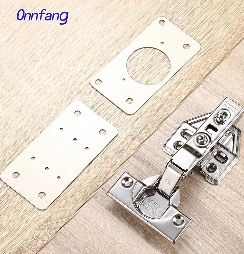 Stainless Steel Cabinet Door Hinge Repair Plate Fixing Plate Cabinet Door Damage Repair Reinforcement Hinge Repair Accessories