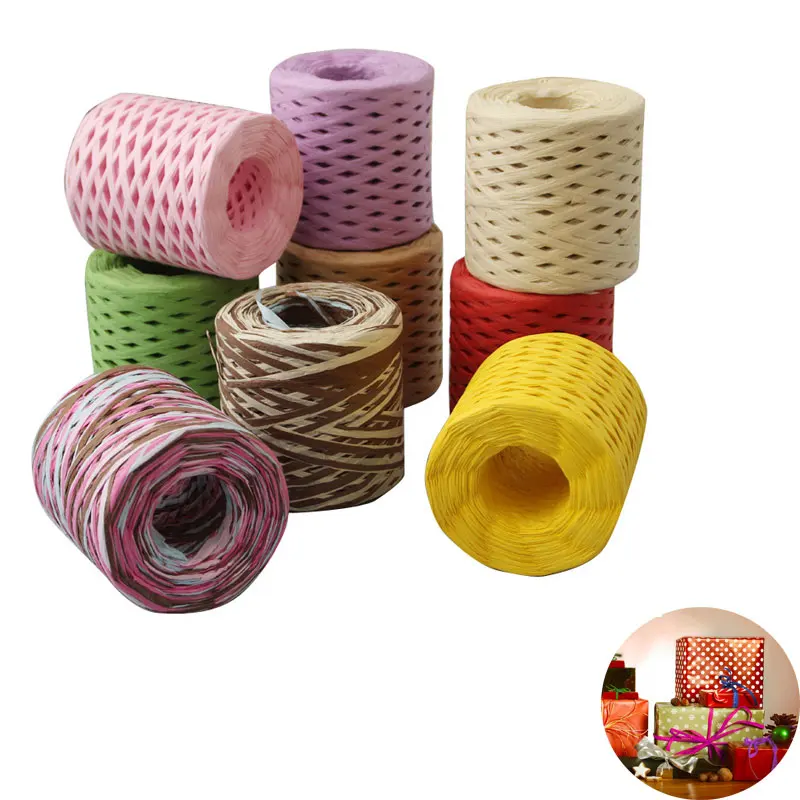 

200Meters Raffia Paper Ribbon String Craft Packing Paper Twine Raffia Paper Rope for Festival Gifts DIY Decor Weaving Wedding