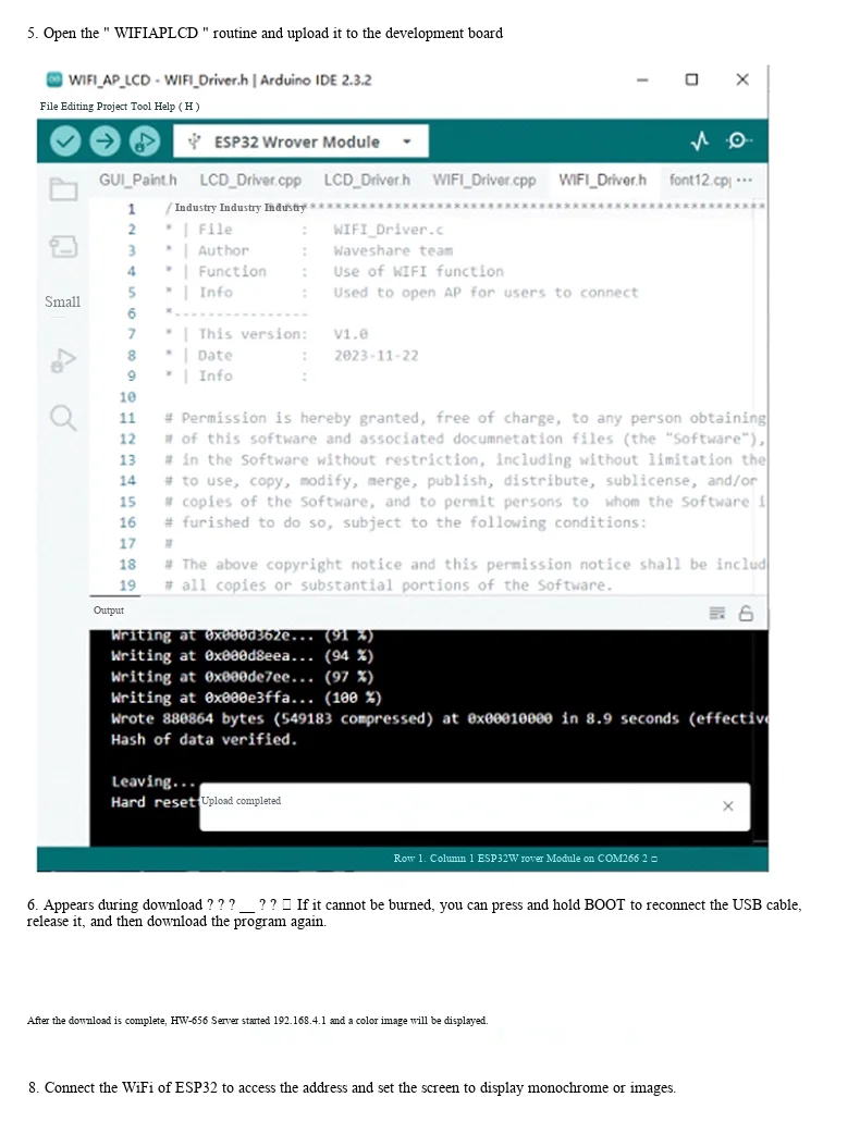 ESP32 4MB WiFi+BL Entwicklungsboard mit 1,14/1,9 Zoll TFT LCD ST7789 170x320 Bildschirmmodul – Detail 6