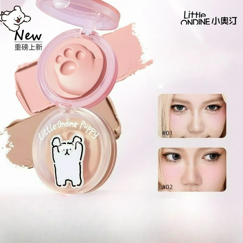 

Little Ondine Puppy Monochrome Blusher Cream Cheek Powder Long Lasting Moisturize Natural Portable Face Makeup