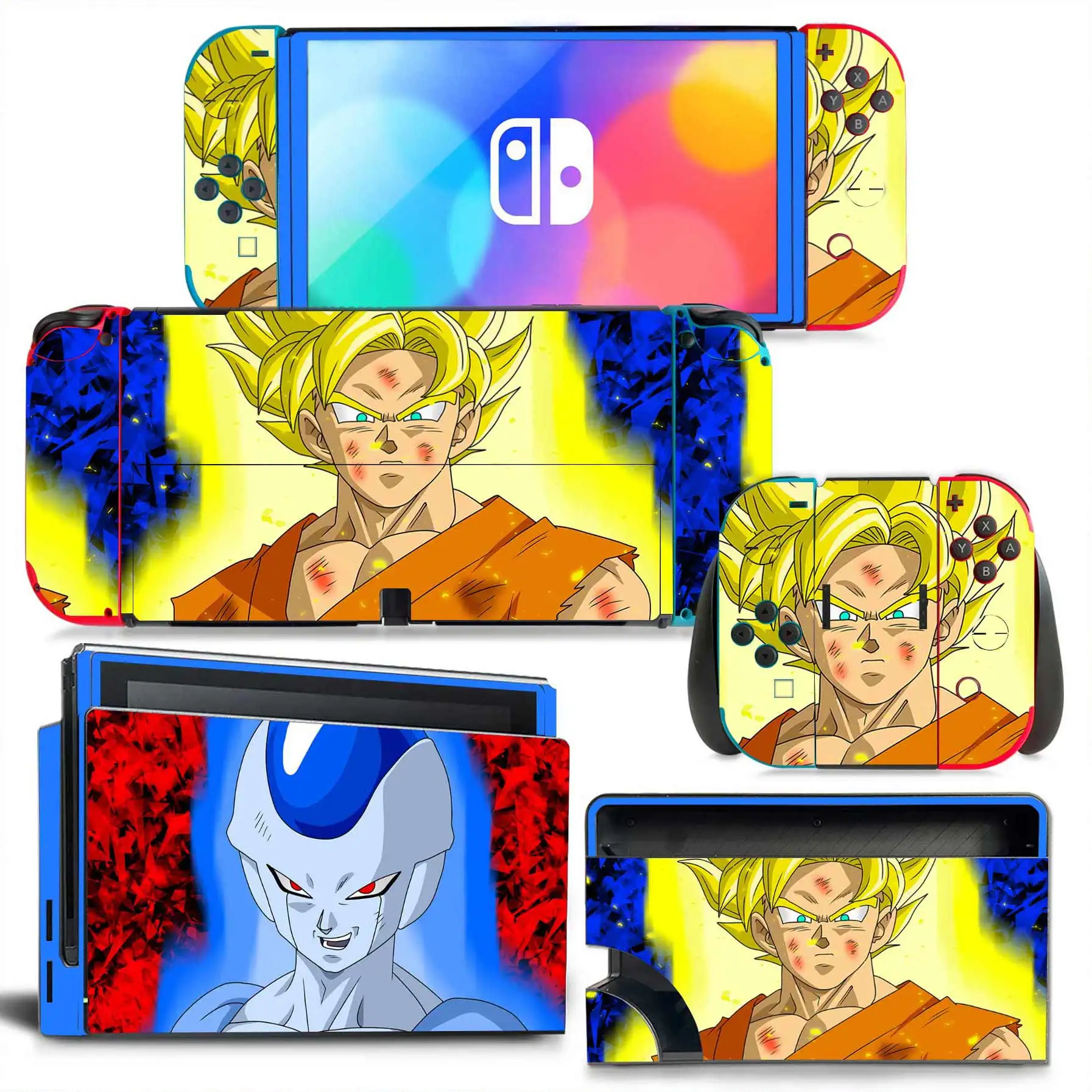 Anime Kakarotto Vegeta Skin Cover Sticker Decal for Nintendo Switch OLED Console Joy-con Controller Dock Skin Vinyl Dragon Ball