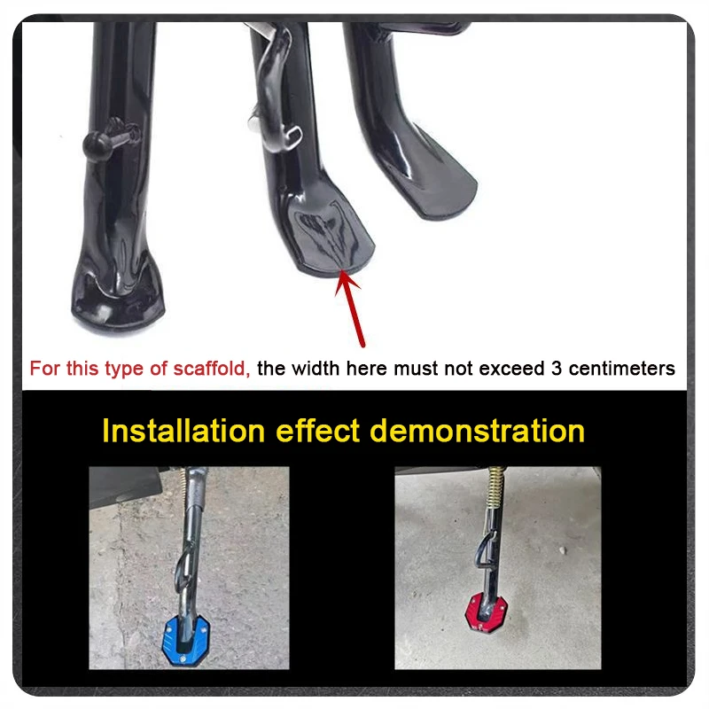 Aluminum Alloy Footrest Board For Motorcycle Scooter Kickstand Extender Support Plate Side Stand Pad Extension Accessories