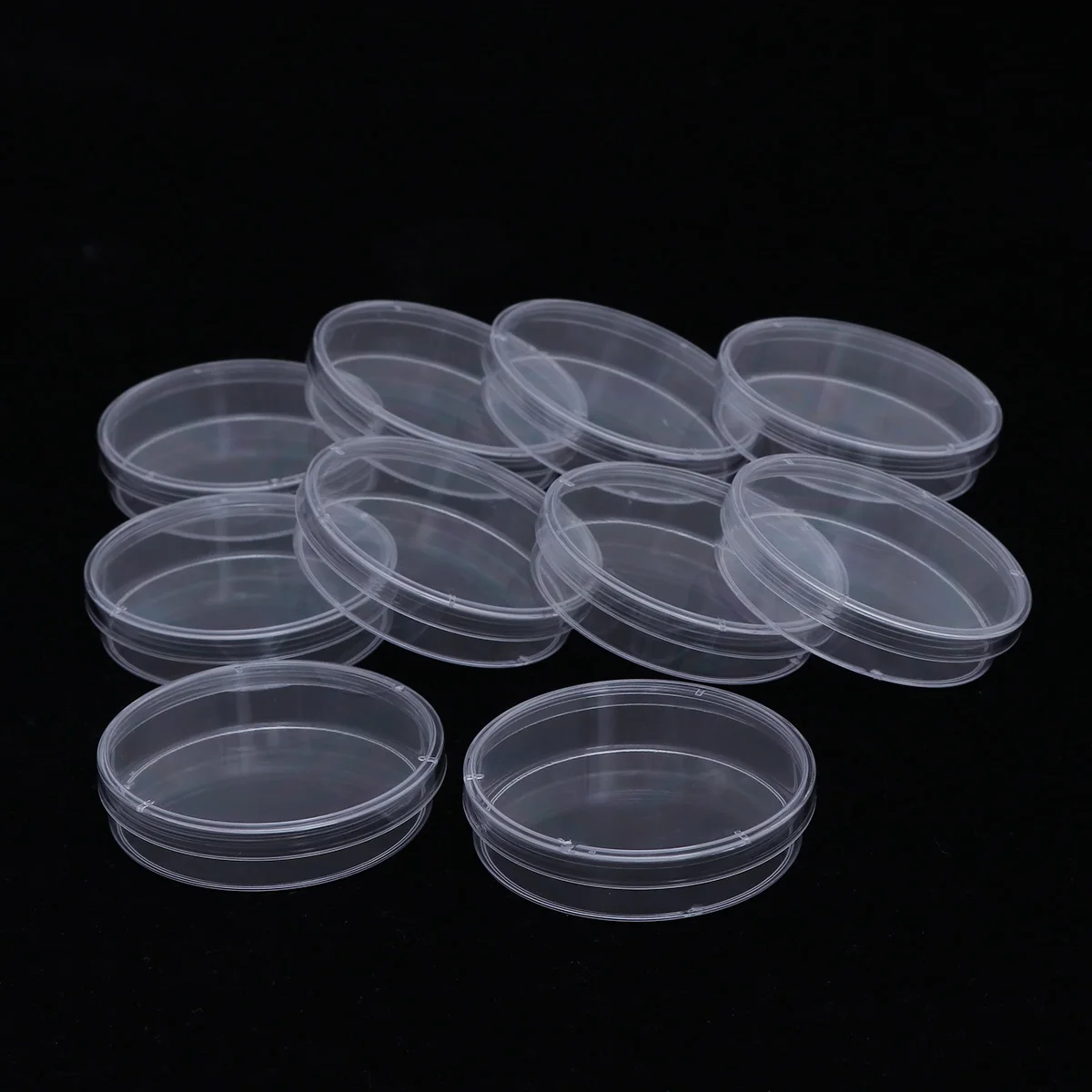 

10Pcs Plastic Petri Dishes 70mm Sterile Plate with Lid Durable Lightweight Portable for Bacterial Testing