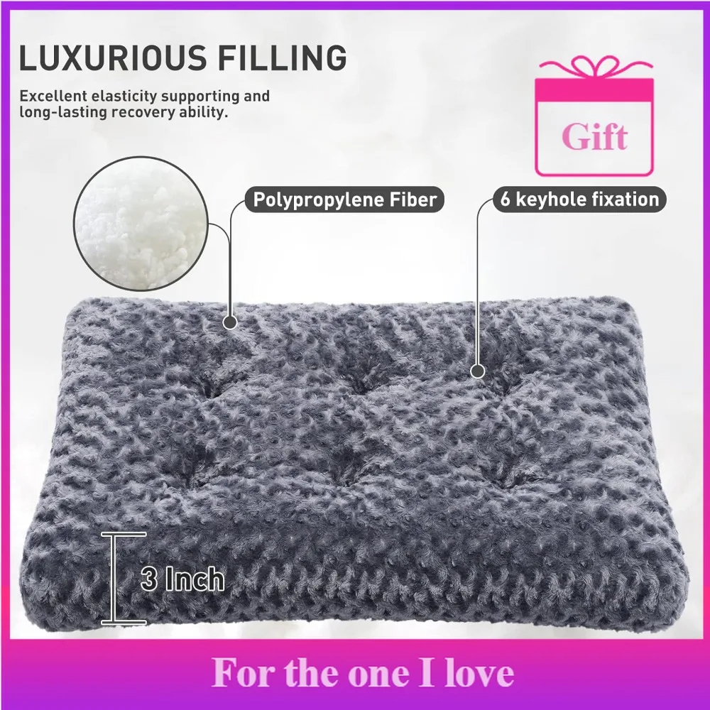 

Luxury Plush Dog Bed, Comfortable Dog Crate Mat, Washable, Non-slip Pet Sleeping Mat