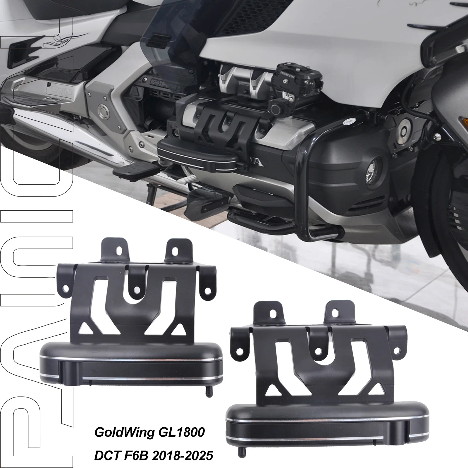 

PANICAL for Honda GoldWing GL1800 DCT F6B 2018-2025 Adjustable Highway Peg Mounts Flip Out Foot Pegs Stealth Pedestal Pedal