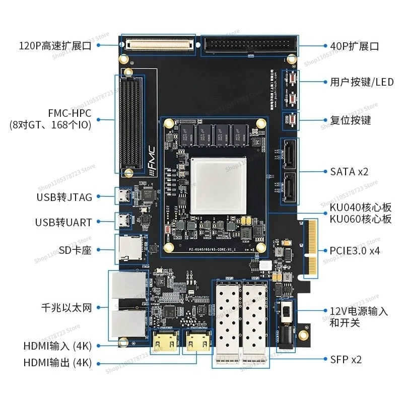 For FPGA Development Board Xilinx Kintex Ultrascale XCKU040 060 PCIE HDMI