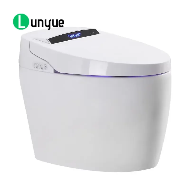 Floor to Ceiling Smart Toilet Automatic Integrated Ceramic Bidet Seat Modern Bathroom Fixture Space Saving Design Easy
