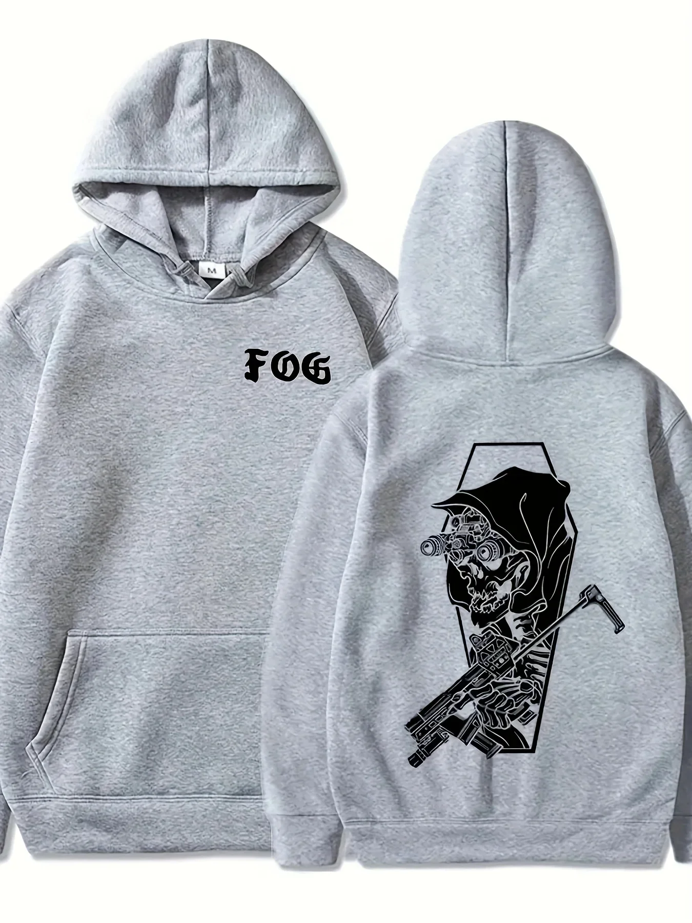 Gothic Hoodie Unisex Skull Grim Reaper Tactical Military Dark Death Night Vision Coffin Trendy Oversized Sport Sweatshirts