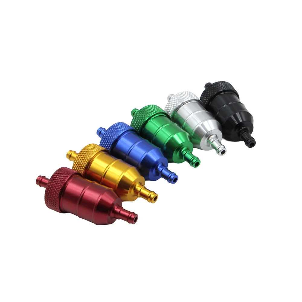Universal 8mm CNC Aluminum Alloy Petrol Gas Filter For Mini Pocket Motorcycle Dirt Pit Bike Scoote ATV Quad Go Kart Buggy Parts