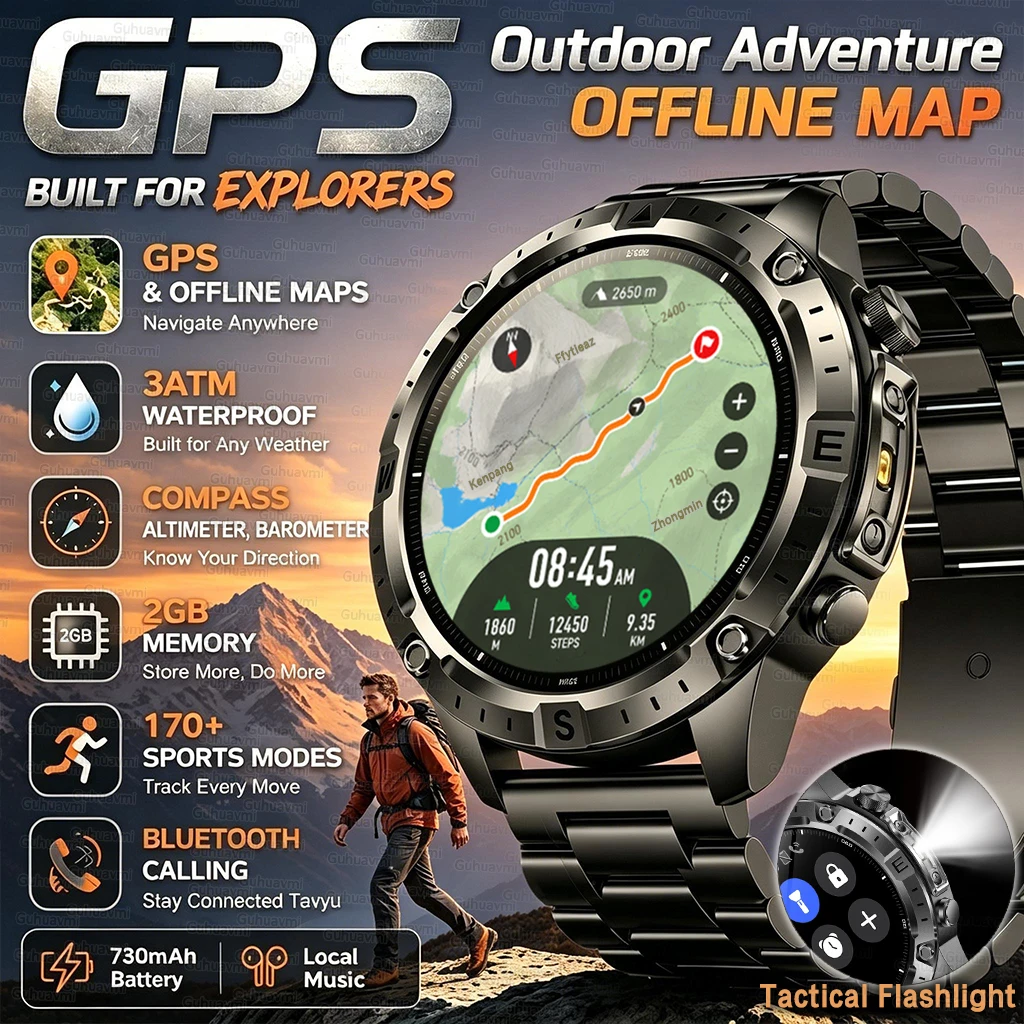 new-outdoor-gps-offline-map-smart-watch-men-3atm-waterproof-170-sports-led-compass-altimeter-amoled-bluetooth-call-smartwatch