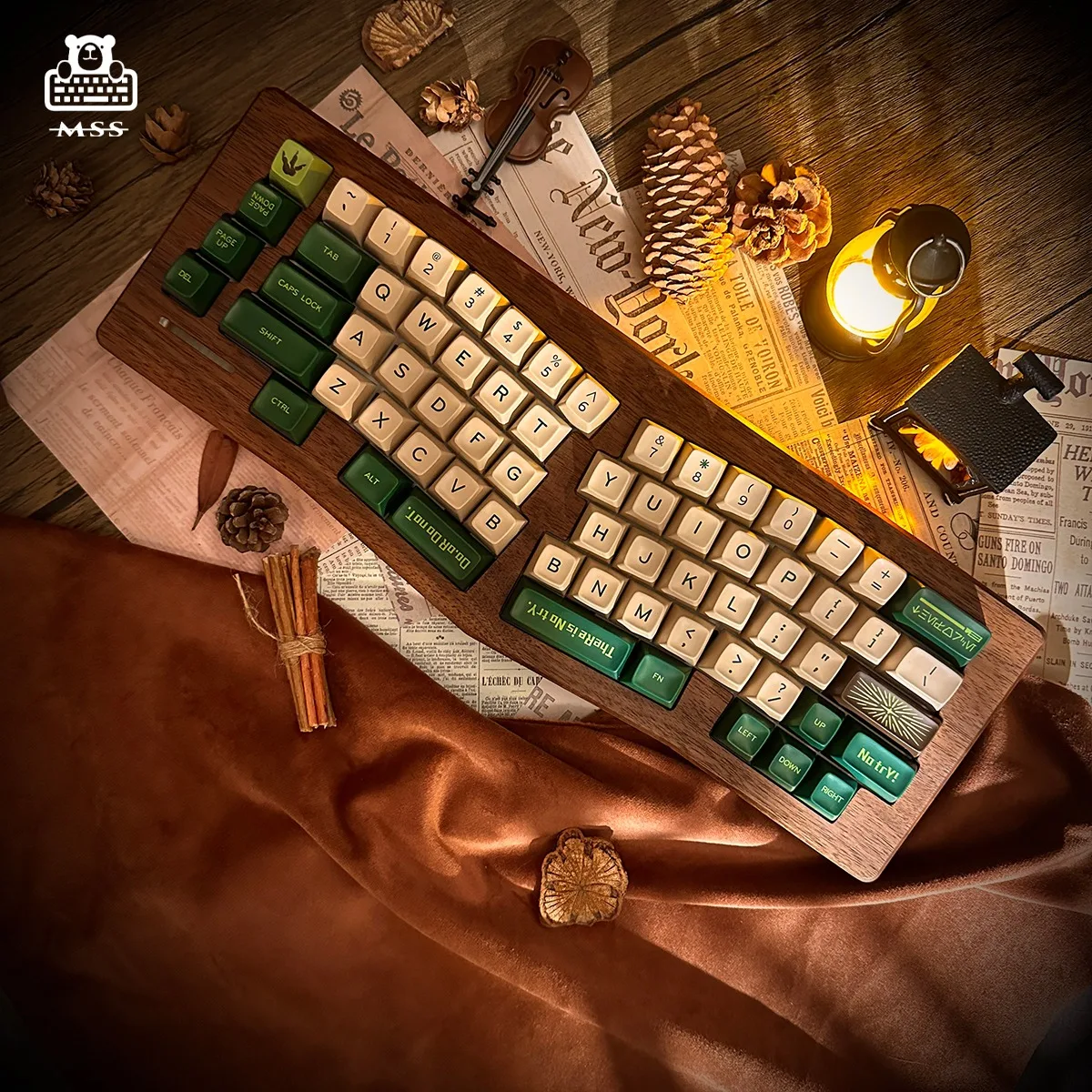 Mss 65 Alice Walnuss mechanische Tastatur Walnuss Bluetooth Dual-Mode-Dichtung Hot Swap able Ergonomie Gaming-Tastatur Unterstützung über