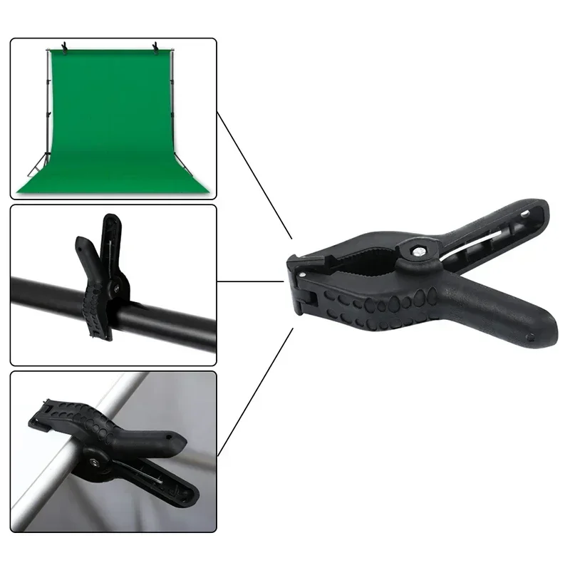 

10pcs 2/3 inch Backdrops Fixed Clip Strong Clip Adjustable Nylon Spring Clamps for Photography Studio Tools Accessories