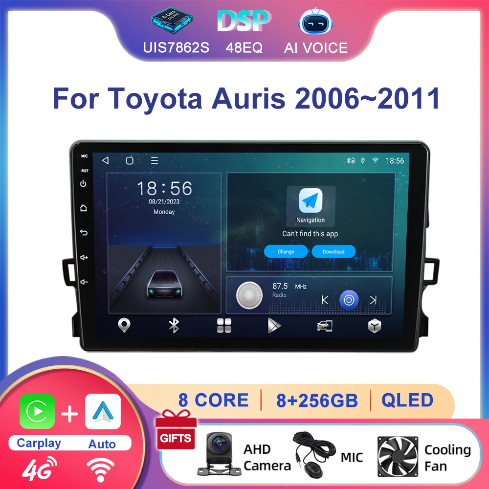 9 Inch Dsp Rds Video DVD Player 8 Core 4G BT Car Stereo Wireless Carplay Auto Android Radio Player For Toyota Auris 2006~2011
