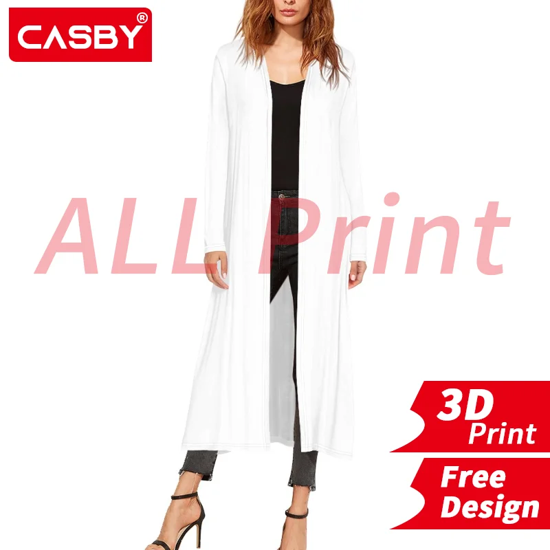 

Fashion cardigan cape women's summer shirt hood casual long sleeve top 3D print custom logo all print design DIY free design