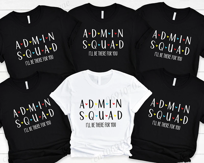 

Футболки Admin Office Squad, футболка в подарок на день Административных профессионалов, женские и мужские футболки с административным помощником, топы
