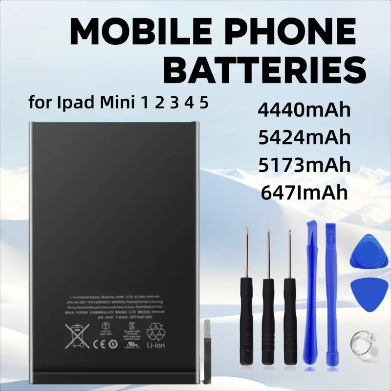 

4440mAh-6471mAh Battery for Ipad Mini 1 2 3 4 5 A1432 A1445 A1454 A1455 A1489 A1490 Mobile Phone Batteries