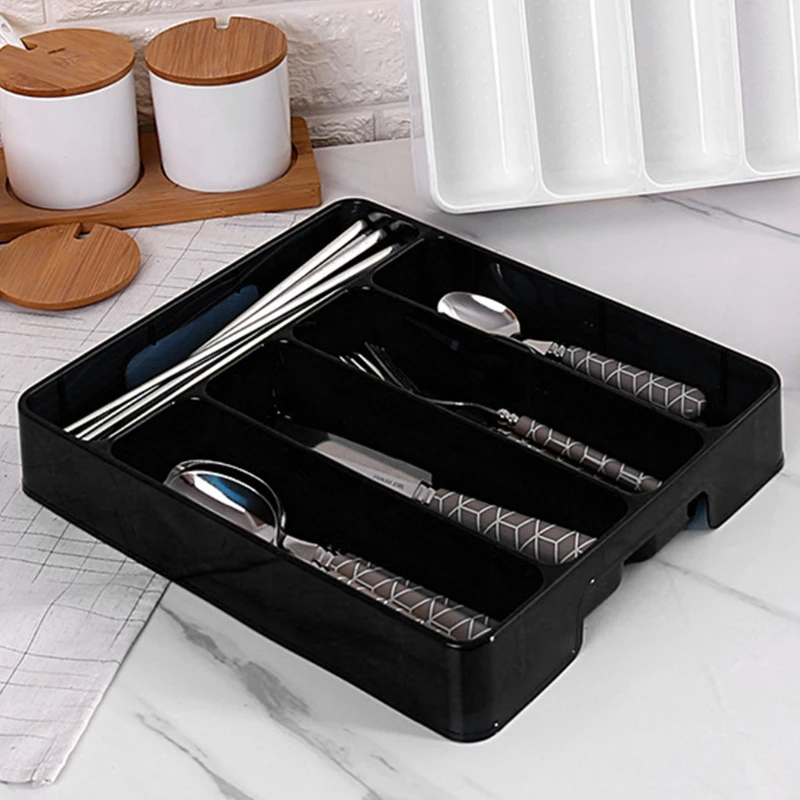 Kitchen Tools Drawer Organizer Tray Spoon Forks Cutlery Separation Finishing Rack Storage Box Portable Cutlery Container