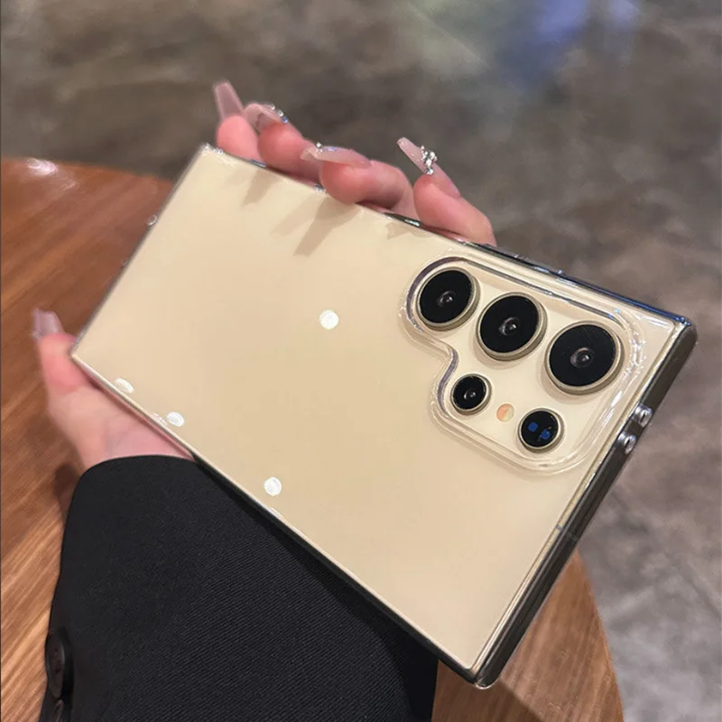 

Прозрачный жесткий пластиковый чехол для телефона из ПК для Samsung Galaxy S25 Ultra S24 FE S23 S22 Plus, ультратонкий противоударный прозрачный чехол с полным покрытием