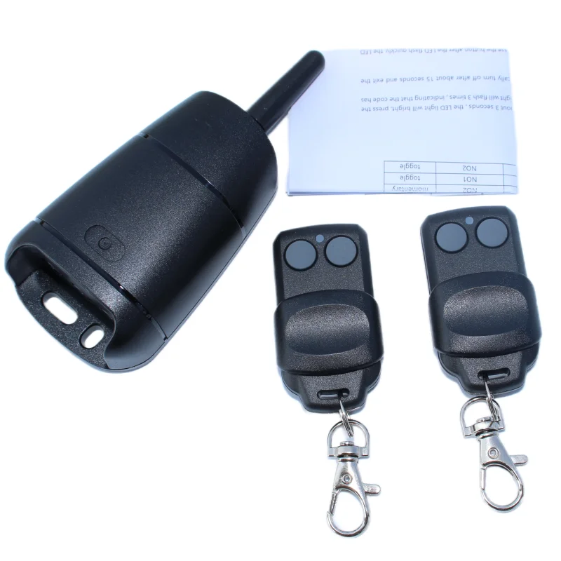 Waterproof IP54 433.92mhz 2 channel garage gate door remote control command fixed rolling rolling codes 12-24V receiver